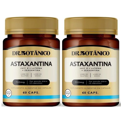 KIT 2 ASTAXANTINA (VIT. E + LUTEINA + ZEAXANTINA) 700MG 60 CAPS DR. BOTANICO KIT 2 ASTAXANTINA (VIT. E + LUTEINA + ZEAXANTINA) 700MG 60 CAPS DR. BOTANICO