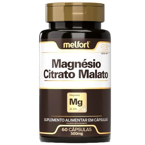 KIT 03 CITRATO MALATO DE MAGNESIO 60 CAPS 500MG MELFORT