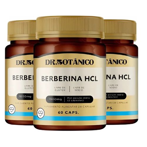 KIT 03 BERBERINA HCL 1500MG 60 CAPS - DR. BOTÂNICO