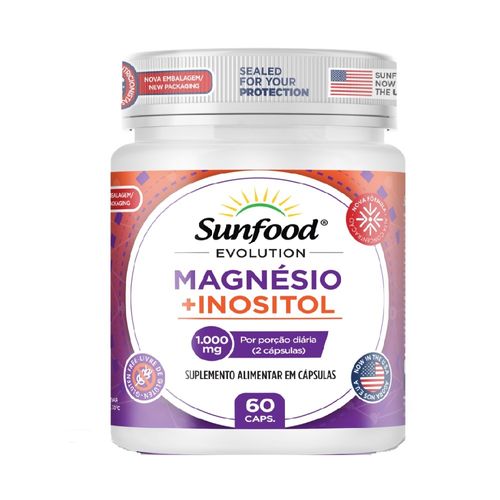 Magnésio Inositol 60 Cáps. Sunfood Evolution