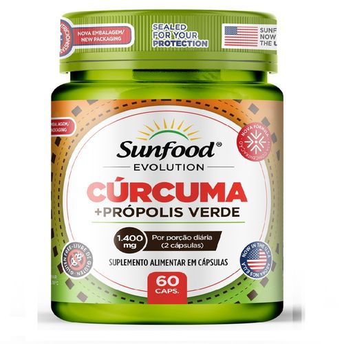 CURCUMA + PROPOLIS VERDE 60CAPS SUNFOOD EVOLUTION CURCUMA + PROPOLIS VERDE 60CAPS SUNFOOD EVOLUTION