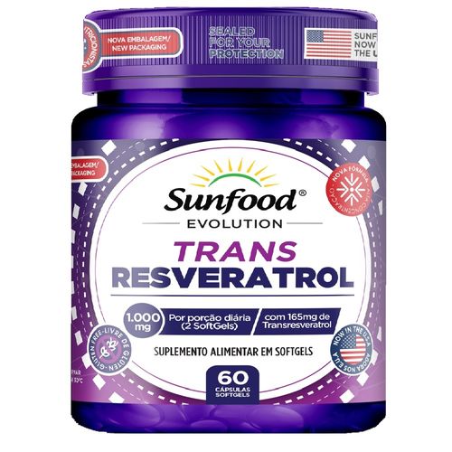 TRANS RESVERATROL 60 SOFGELS  SUNFOOD EVOLUTION