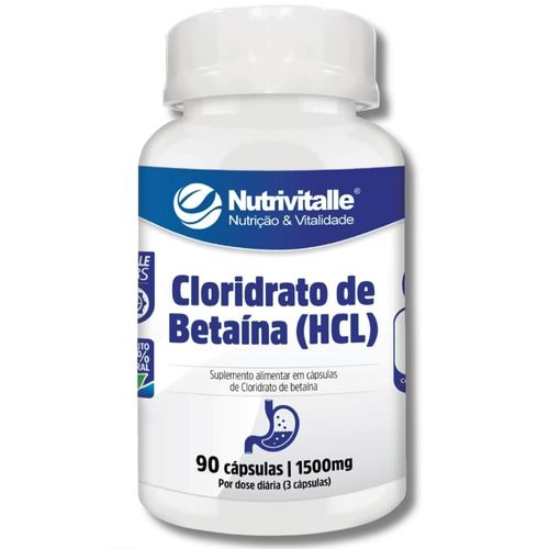 CLORIDRATO DE BETAINA (HCL) 1500MG 90 CAPS NUTRIVITALLE
