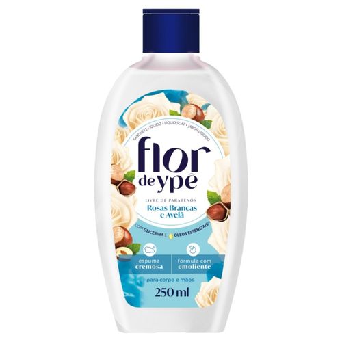 Sabonete Líquido Flor De Ype 250ml Rosas Brancas E Avelã