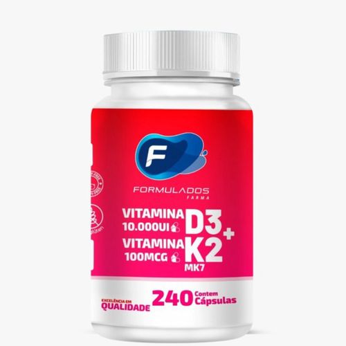Vitamina K2 100mcg + Vitamina D3 10.000ui 240 Cápsulas