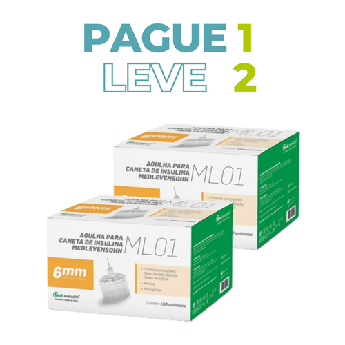 Pague 1 Leve 2 - Agulha Caneta Insulina 6mm Medlevensohn Pague 1 Leve 2 - Agulha Caneta Insulina 6mm Medlevensohn