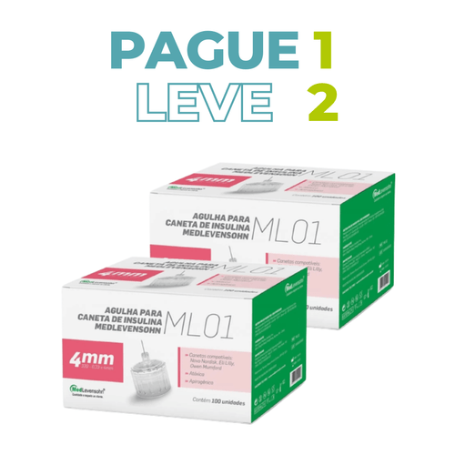 Pague 1 Leve 2 - Agulha Caneta Insulina 4mm Medlevensohn Pague 1 Leve 2 - Agulha Caneta Insulina 4mm Medlevensohn