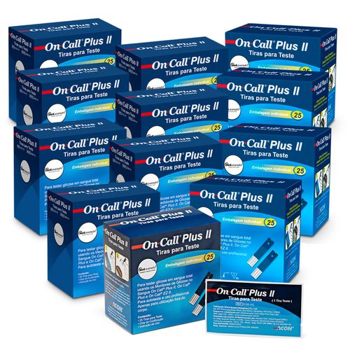 300 Tiras de Glicose Individuais On Call Plus II