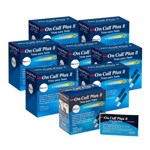 200 Tiras de Glicose Individuais On Call Plus II