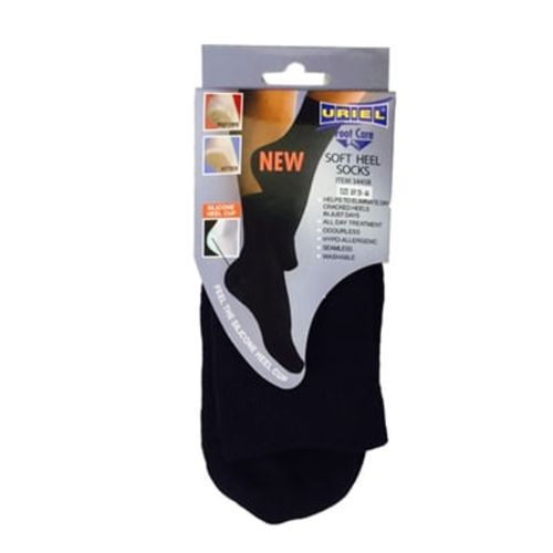 Meia Unisex com Calcanhar de Silicone Preta Tam 39-44 Uriel Meia Unissex com Calcanhar de Silicone Preta Tam 39-44 Uriel