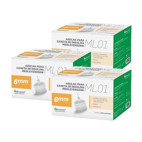 Pague 2 Leve 3 - Agulha Caneta Insulina 6mm Medlevensohn Pague 2 Leve 3 - Agulha Caneta Insulina 6mm Medlevensohn
