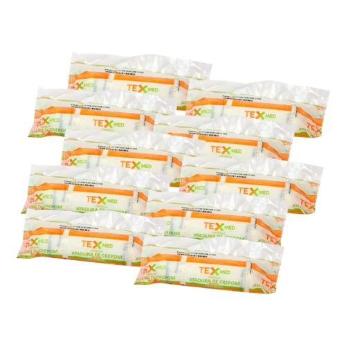 Kit 10 Rolos Atadura Crepom Não Estéril 6cmx1,80m TexMed Kit 10 Rolos Atadura Crepom Não Estéril 6cmx1,80m TexMed
