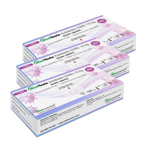 Kit Autoteste COVID-19 Antígeno Nasal 3 unidades Medteste Kit Autoteste COVID-19 Antígeno Nasal 3 unidades Medteste