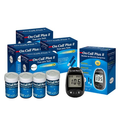 Monitor de Glicose + 200 Tiras de Glicose On Call Plus II Monitor de Glicose + 200 Tiras de Glicose On Call Plus II
