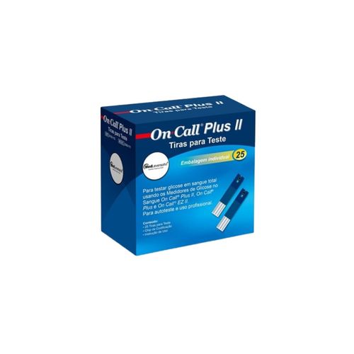25 Tiras de Glicose Individuais On Call Plus II