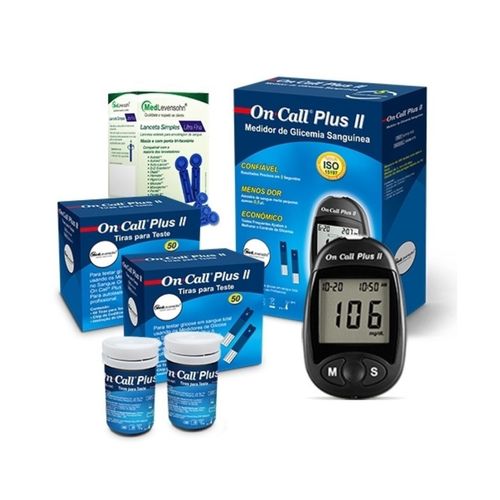 Monitor de Glicose + 100 Tiras de Glicose + 100 Lancetas Monitor de Glicose + 100 Tiras de Glicose + 100 Lancetas