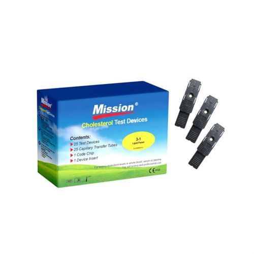 25 Tiras de Colesterol Individual Mission