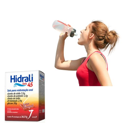 Hidrali soro para reidratação oral natural sabor guarana 4 env