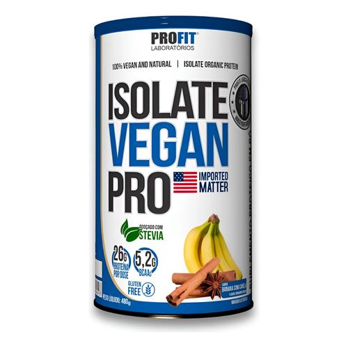 Proteína Isolate Vegan Pro 480g Banana com Canela Profit Proteína Isolate Vegan Pro 480g Banana com Canela Profit