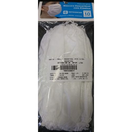 Máscara de Proteção TNT com elástico (10 unidades) - Ortocenter Máscara de Proteção TNT com elástico (10 unidades) - Ortocenter