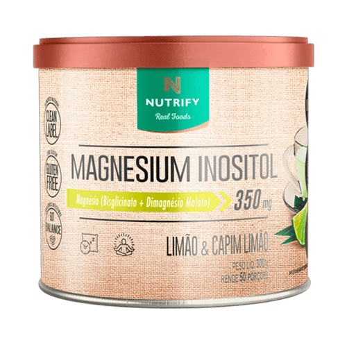 Magnesio Inositol 300 gramas Limão e Capim Limão Nutrify