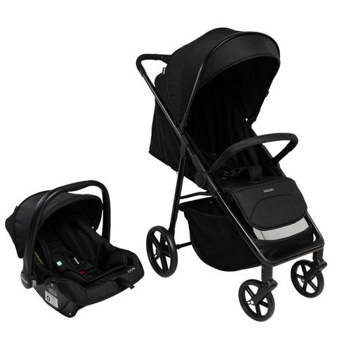 Carrinho com Bebê Conforto Travel System Magno Duo Preto Infinito - Infanti Carrinho com Bebê Conforto Travel System Magno Duo Preto Infinito - Infanti