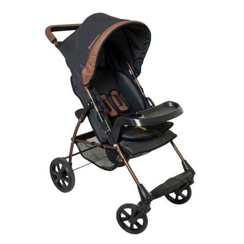 Carrinho de Bebê Romano Preto e Cobre - Galzerano