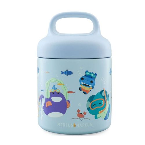 Garrafa Pote Com Alça 300ml Sealife Azul - Marcus & Marcus Garrafa Pote Com Alça 300ml Sealife Azul - Marcus & Marcus
