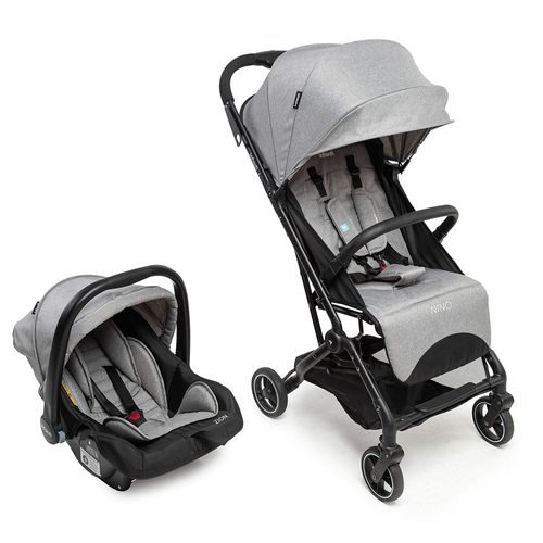 Carrinho com Bebê Conforto Travel System Nino Duo Cinza Urbano - Infanti Carrinho com Bebê Conforto Travel System Nino Duo Cinza Urbano - Infanti