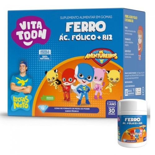 Vitatoon Luccas Neto Ferro (30 gomas) - Padrão: Único Vitatoon Luccas Neto Ferro (30 gomas) - Padrão: Único