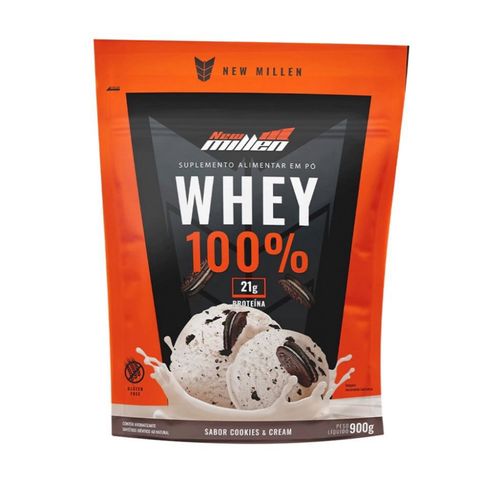 Whey 100% Refil (900g) - Sabor: Cookies e Cream