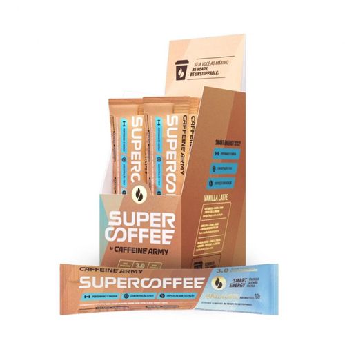 SuperCoffee 3.0 To Go Display (14 sachês de 10g) - Sabor: Vanilla Latte SuperCoffee 3.0 To Go Display (14 sachês de 10g) - Sabor: Vanilla Latte