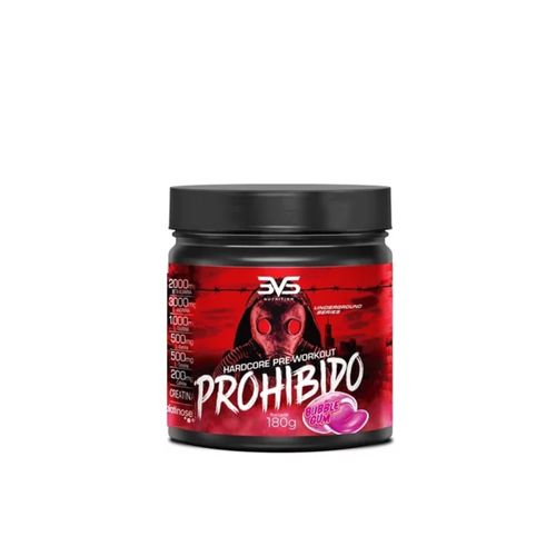 Prohibido HardCore Pre Workout (180g) - Sabor: Bubble Gum Prohibido HardCore Pre Workout (180g) - Sabor: Bubble Gum