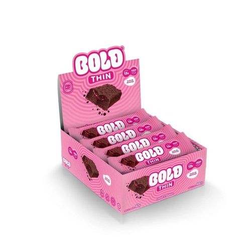 Bold Bar Thin (Display 12 unid de 40g) - Sabor: Trufa de Morango. Bold Bar Thin (Display 12 unid de 40g) - Sabor: Trufa de Morango.