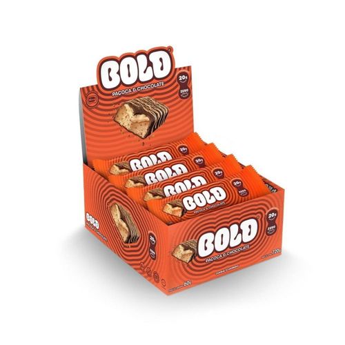 Bold Bar Display (12 unid de 60g) - Sabor: Paçoca e Chocolate Bold Bar Display (12 unid de 60g) - Sabor: Paçoca e Chocolate