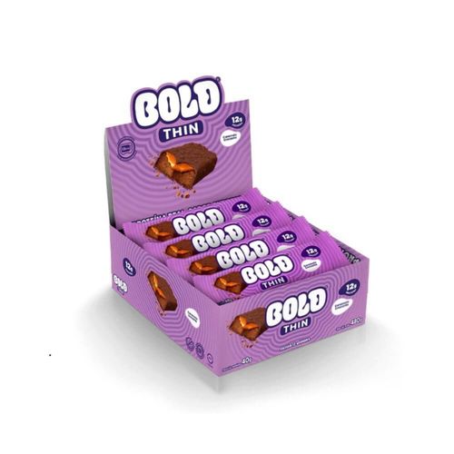 Bold Bar Thin (Display 12 unid de 40g) - Sabor: Caramelo Crocante Bold Bar Thin (Display 12 unid de 40g) - Sabor: Caramelo Crocante