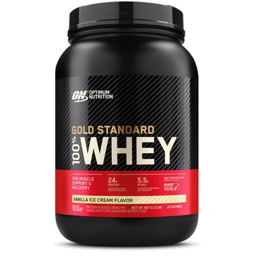 100% Whey Protein Gold Standard (907g) - Sabor: Baunilha