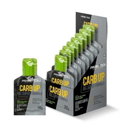 Carb Up Energy Gel Caixa 10 unidades (300g) - Sabor: Caldo de Cana c/ Limão Carb Up Energy Gel Caixa 10 unidades (300g) - Sabor: Caldo de Cana c/ Limão
