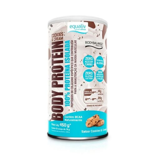 Body Protein (600g) - Sabor: Cookies and Cream (450g)