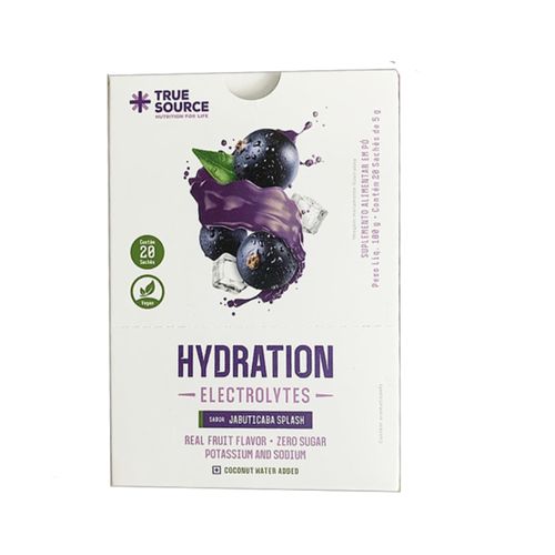 Repositor Eletrolítico Hydration Electrolytes Jabuticaba Splash 5g True Source 20 Sachês Repositor Eletrolítico Hydration Electrolytes Jabuticaba Splash 5g True Source 20 Sachês