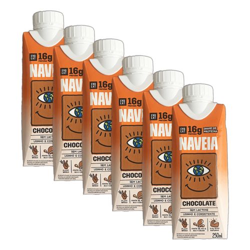Kit 6X: Shake Proteico Vegano Chocolate Naveia 250ml