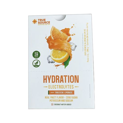 Repositor Eletrolítico Hydration Electrolytes Tangerine Lemonade 5g True Source 20 Sachês Repositor Eletrolítico Hydration Electrolytes Tangerine Lemonade 5g True Source 20 Sachês