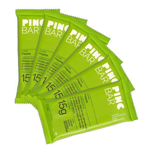 Kit 6X: Barra de Proteína Pistache Sem Açúcar Pinc Bar 50g