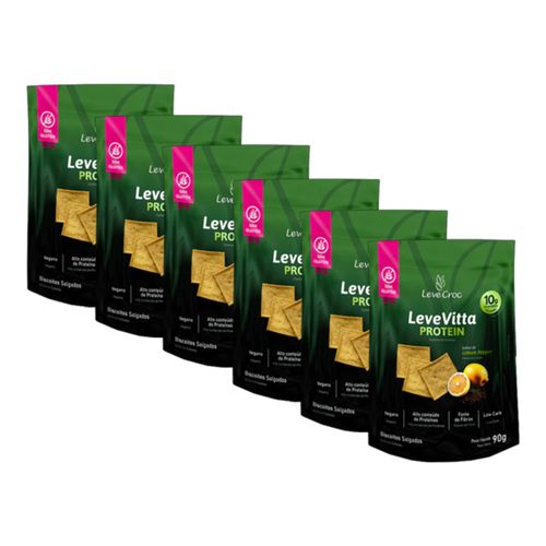 Kit 6X: Biscoito Leve Vitta Protein Lemon Pepper Leve Croc 90g Kit 6X: Biscoito Leve Vitta Protein Lemon Pepper Leve Croc 90g