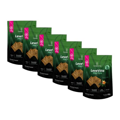 Kit 6X: Biscoito Leve Vitta Protein Ora Pro Nobis Leve Croc 90g Kit 6X: Biscoito Leve Vitta Protein Ora Pro Nobis Leve Croc 90g