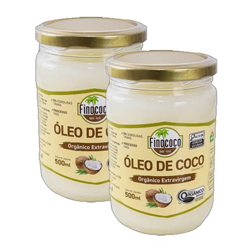 Kit 2X: Óleo de Coco Extra Virgem Orgânico Finococo 500ml Kit 2X: Óleo de Coco Extra Virgem Orgânico Finococo 500ml