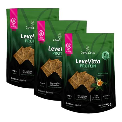 Kit 3X: Biscoito Leve Vitta Protein Ora Pro Nobis Leve Croc 90g Kit 3X: Biscoito Leve Vitta Protein Ora Pro Nobis Leve Croc 90g