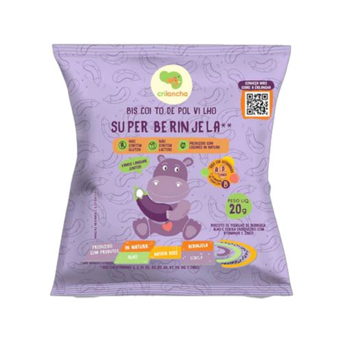 Biscoito de Polvilho Super Berinjela Vegano Crilancha 20g