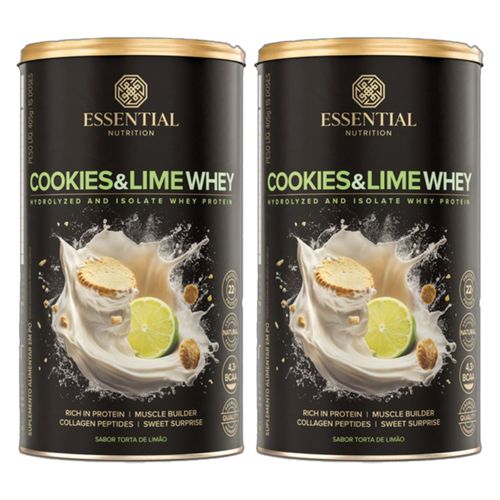 Kit 2X: Cookies & Lime Whey Essential Nutrition 405g