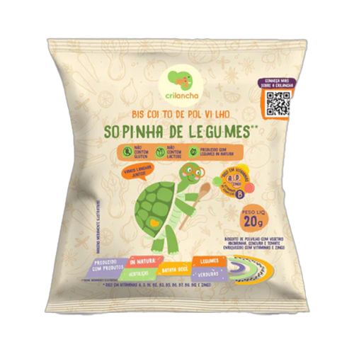 Biscoito de Polvilho Sopinha de Legumes Vegano Crilancha 20g